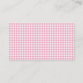 roze gingham diaper raffinage informatiekaartje (Achterkant)
