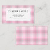roze gingham diaper raffinage informatiekaartje (Voorkant / Achterkant)