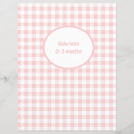 Roze Gingham Divider - Baby Photo Album Insert