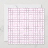 Roze Gingham Doop Uitnodiging (Achterkant)