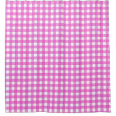 Roze gingham douchegordijn (Voorkant)