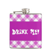  Roze Gingham Drink Me Flask Heupfles (Voorkant)