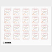 Roze Gingham Dwaze Gans Baby Shower Vierkante Sticker (Vel)