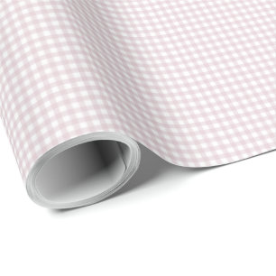 Roze gingham eenvoudig schattig kleine cheques pla cadeaupapier