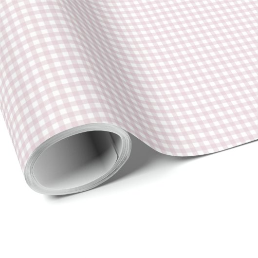 Roze gingham eenvoudig schattig kleine cheques pla cadeaupapier (Rol Hoek)
