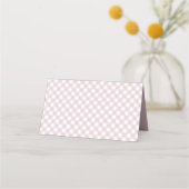 Roze gingham eenvoudig schattig meisje baby shower plaatskaartje (Achterkant)