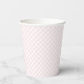 Roze gingham eenvoudige baby showers papieren beke papieren bekers (Achterkant)