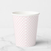 Roze gingham eenvoudige baby showers papieren beke papieren bekers (Rechts)