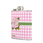 Roze Gingham en Roos maatkolf Heupfles (Links)