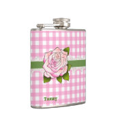 Roze Gingham en Roos maatkolf Heupfles (Rechts)