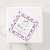 Roze Gingham en Witte Pompoen Dank je wel Bedankjes Labels (In situ)