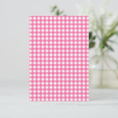 Roze Gingham Flat Card (Staand voorkant)