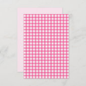 Roze Gingham Flat Card (Voorkant / Achterkant)
