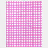 Roze gingham fleece deken (Voorkant)