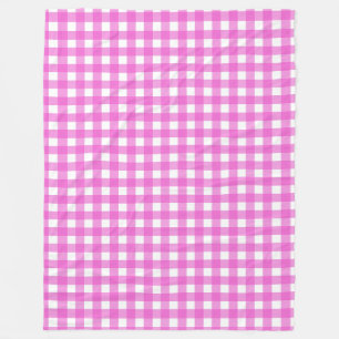 Roze gingham fleece deken