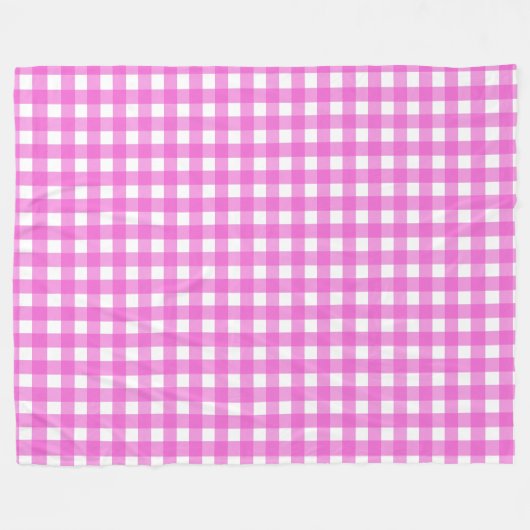 Roze gingham fleece deken (Voorkant (Horizontaal))