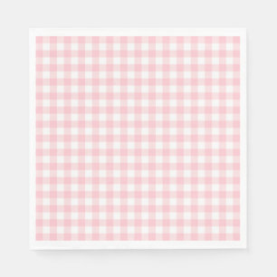 Roze Gingham Flirterige Strik Feest Dessert Servet