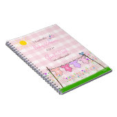 Roze Gingham-Flowers Baby shower Guest Book- Notitieboek (Rechterzijde)