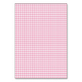 Roze gingham Food Tent Cards Kaart (Achterkant)