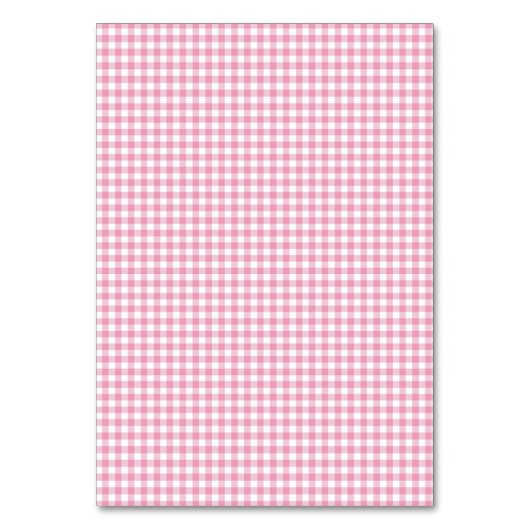 Roze gingham Food Tent Cards Kaart (Achterkant)