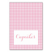 Roze gingham Food Tent Cards Kaart (Voorkant)