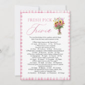 Roze Gingham Fresh Pick Trivia Bruiloftsspel Kaart (Voorkant)