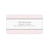 Roze Gingham Geboorteaankondiging Adreslabels Etiket (Voorkant)