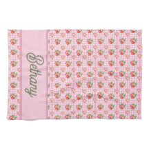 Roze Gingham Geruite Aardbeiendessin