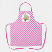 Roze Gingham Geruite All Over Print  Schort (Voorkant)