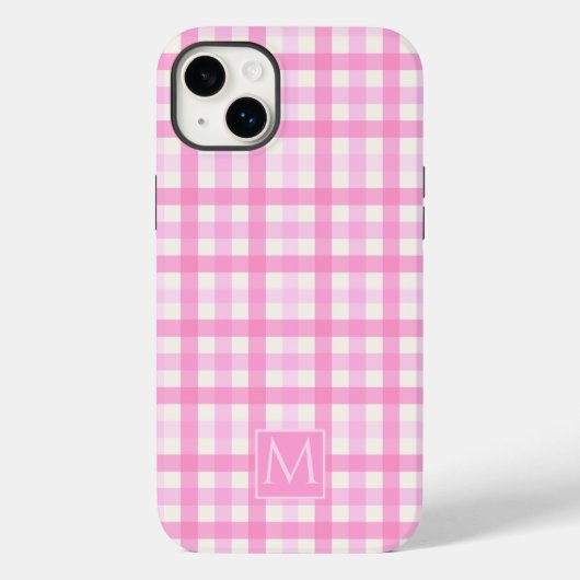 Roze Gingham geruite patroon Case-Mate iPhone Case (Achterkant)