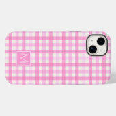 Roze Gingham geruite patroon Case-Mate iPhone Case (Achterkant (horizontaal))