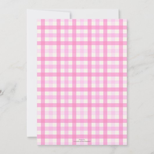 Roze Gingham geruite patroon Kaart (Achterkant)