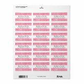Roze Gingham getextureerd label (Full Sheet)