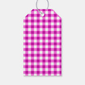 roze gingham, glitterballonnen Verjaardag Cadeaulabel (Achterkant)