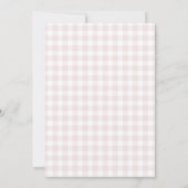 Roze Gingham Golfkar Baby Shower Kaart (Achterkant)