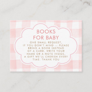 Roze Gingham Golvend Kader Boeken Voor Baby Verzoe Informatiekaartje