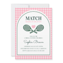 Roze Gingham Groene Boog Tennis Bruiloft Feest