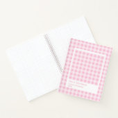 Roze Gingham Groot Transparant Frame Notitieboek (Binnen)