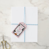 Roze Gingham Halloween Verjaardagsfeestje Cadeaulabel (Met Touw)
