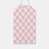 Roze Gingham Halloween Verjaardagsfeestje Cadeaulabel (Achterkant)
