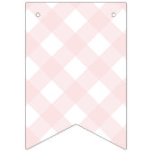 Roze Gingham Happy Birthday Bunting Banner (Eerste vlag)