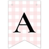 Roze Gingham Happy Birthday Bunting Banner (Derde vlag)