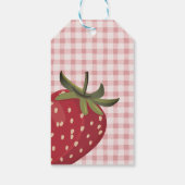 Roze Gingham Hartelijk Dank Voor Die Lekkere Aardb Cadeaulabel (Achterkant)