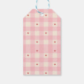 Roze Gingham Harten Valentijn Cadeaulabel (Achterkant)