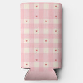 Roze Gingham Harten Valentijnsdag Seltzer Blikjeskoeler (Achterkant)