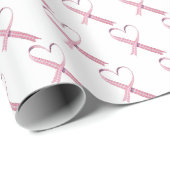 Roze gingham harten wit cadeaupapier (Rol Hoek)