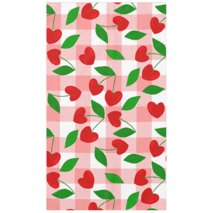 roze gingham Hartvormige Kers rockabilly Tafelkleed