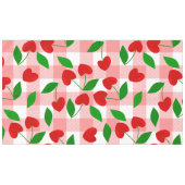 roze gingham Hartvormige Kers rockabilly Tafelkleed (Voorkant (Horizontaal))