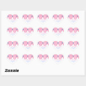 Roze Gingham Heart Snoep Buffet Favor Sticker (Vel)