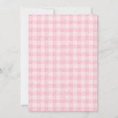 Roze Gingham Herfst Pompoen Boerderij Dier Verjaar Kaart (Achterkant)